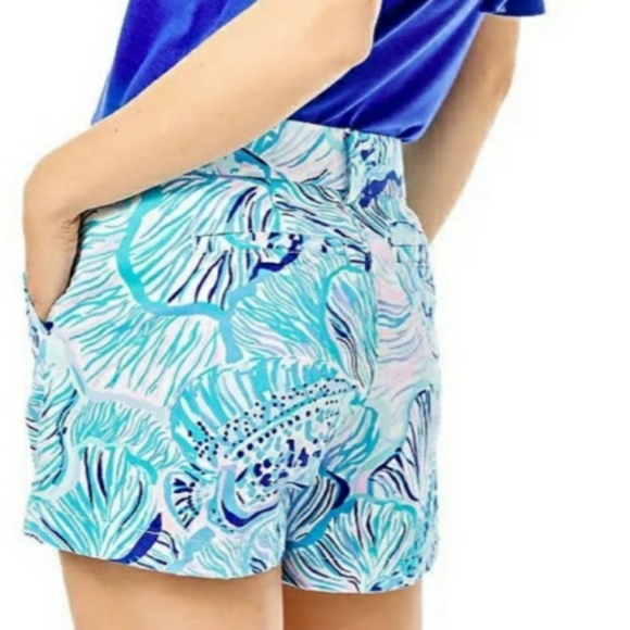 Lilly Pulitzer Kellar Stretch Shorts - Bermuda Blue Fishful Thinking - Picture 3 of 16